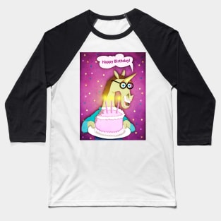 Birthday Cake Unicorn Baseball T-Shirt